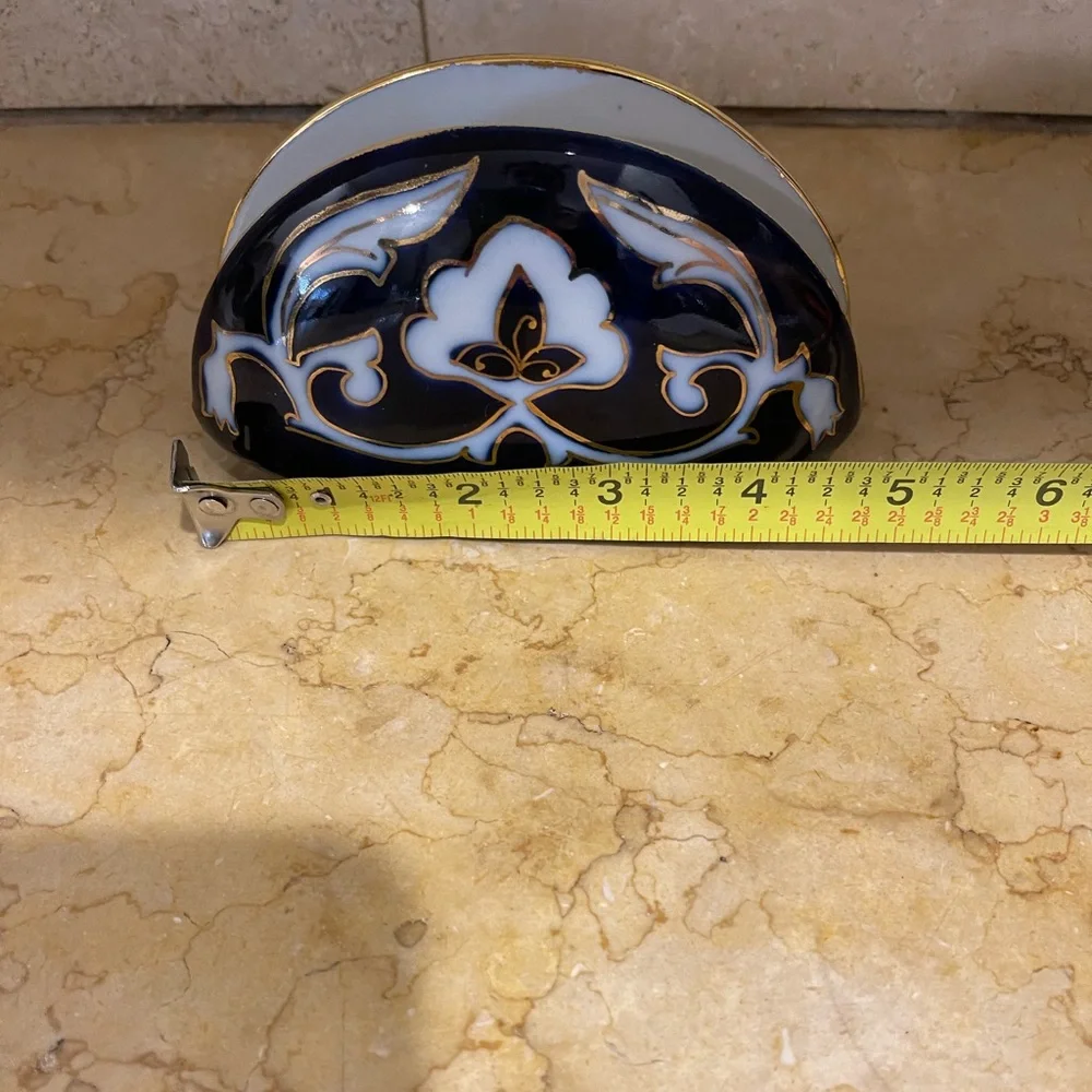 Ceramic Napkin holder handmade painting new